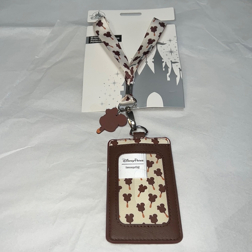 DISNEY LOUNGEFLY Mickey Ice Cream Bar Card & ID Holder with Landyard